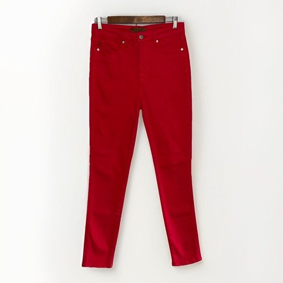 Judy Blue Red Skinny Jeans High Rise Tummy Control Stretch Denim Pants Ankle 28 - Picture 3 of 16